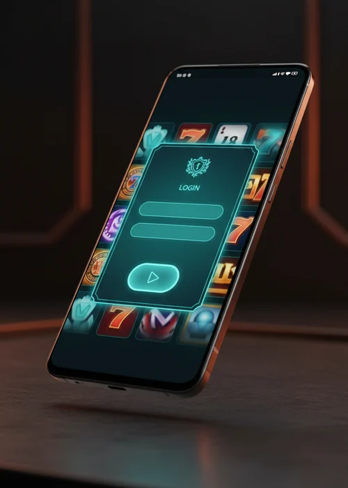Screenshot van de 911 Casino inlogpagina op een mobiele telefoon, met velden voor e-mail en wachtwoord en het logo bovenaan, om de veilige toegang te benadrukken.